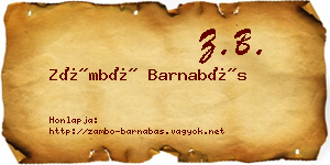 Zámbó Barnabás névjegykártya