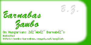 barnabas zambo business card